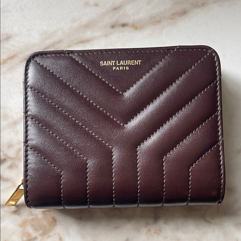 Saint Laurent Quilted Joan Zip Around Wallet